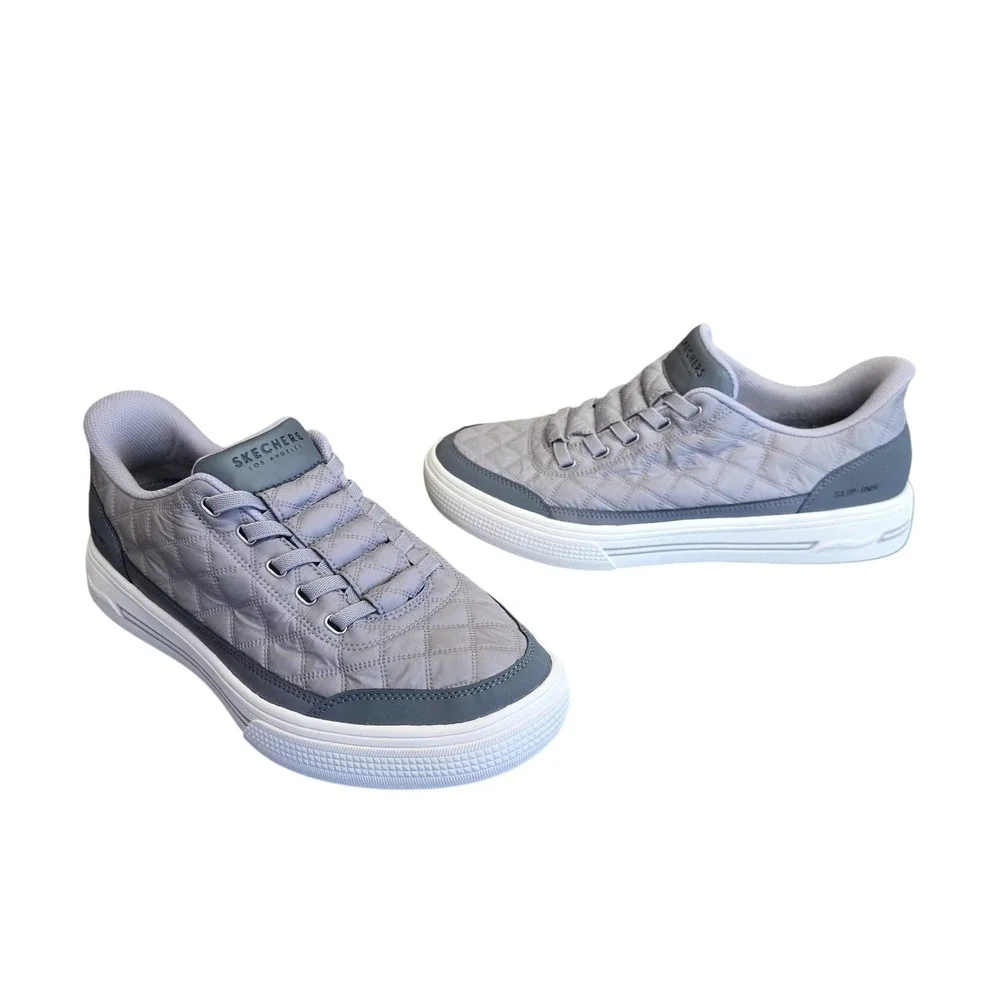 Skechers Slip-ins Shoes Mens Size 9.5 Gray Quilted Slip On Comfort SN 183227